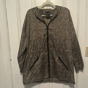 Vintage Shed Rain Leopard Print Windbreaker Rain Jacket